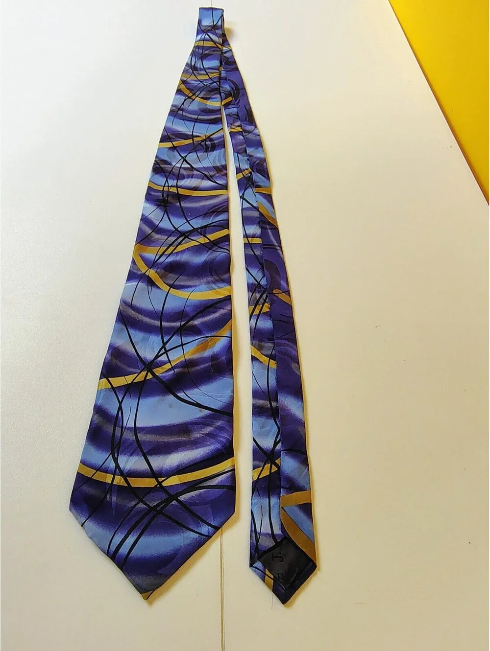 Vtg J Garcia Jerry Garcia Tie Birthday Collection Thirty-Seven Blue Gold Silk